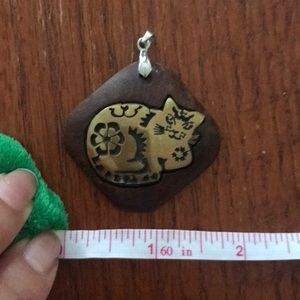 Wooden cat pendant